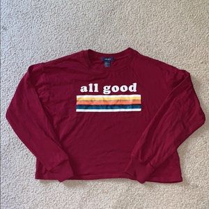 “All Good” Maroon Long Sleeve Shirt